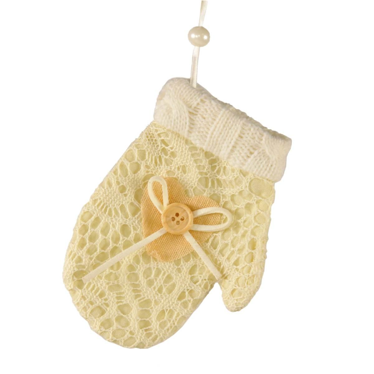 Decorazione Natalizia Guanto Merletto Beige 9xh12 |M2 Store