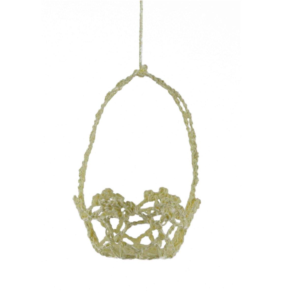 Decorazione Natalizia Cestino Merletto Beige cm.6xh10 |M2 Store