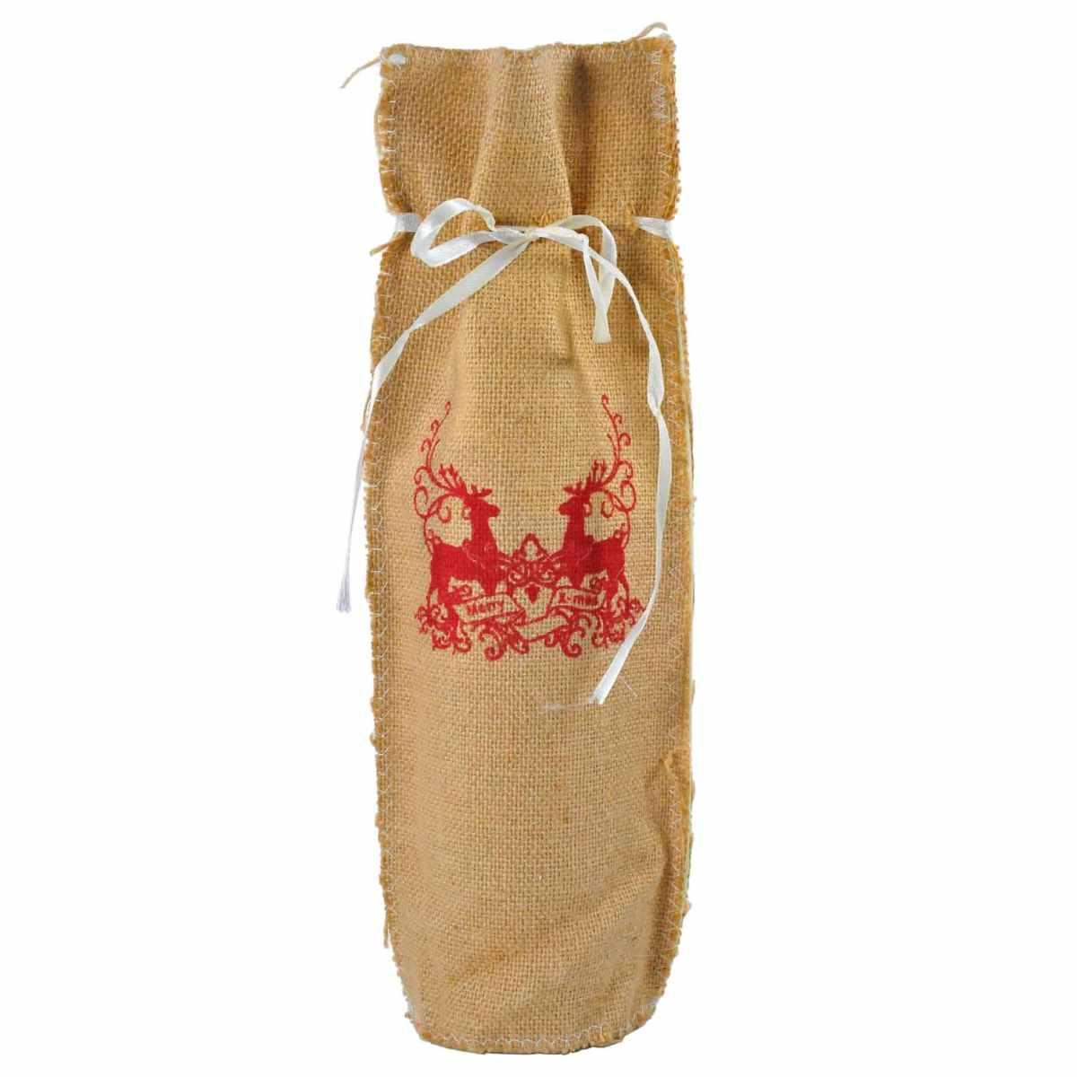 Copribottiglie Natalizio Juta con Decori cm.7,5xh34 |M2 Store