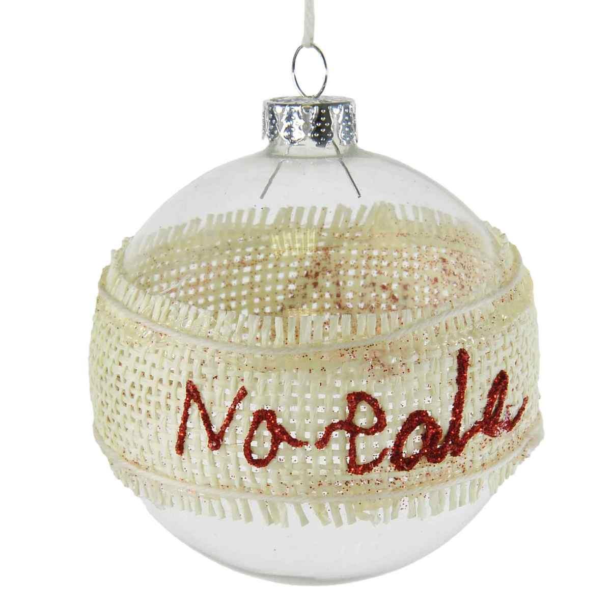 Pallina Natale Vetro cm.8 Trasparente Dec.Juta Buon Natale |M2 Store