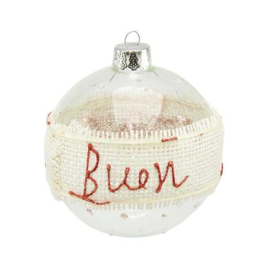 Pallina Natale Vetro cm.10 Trasparente Juta Buon Natale |M2 Store