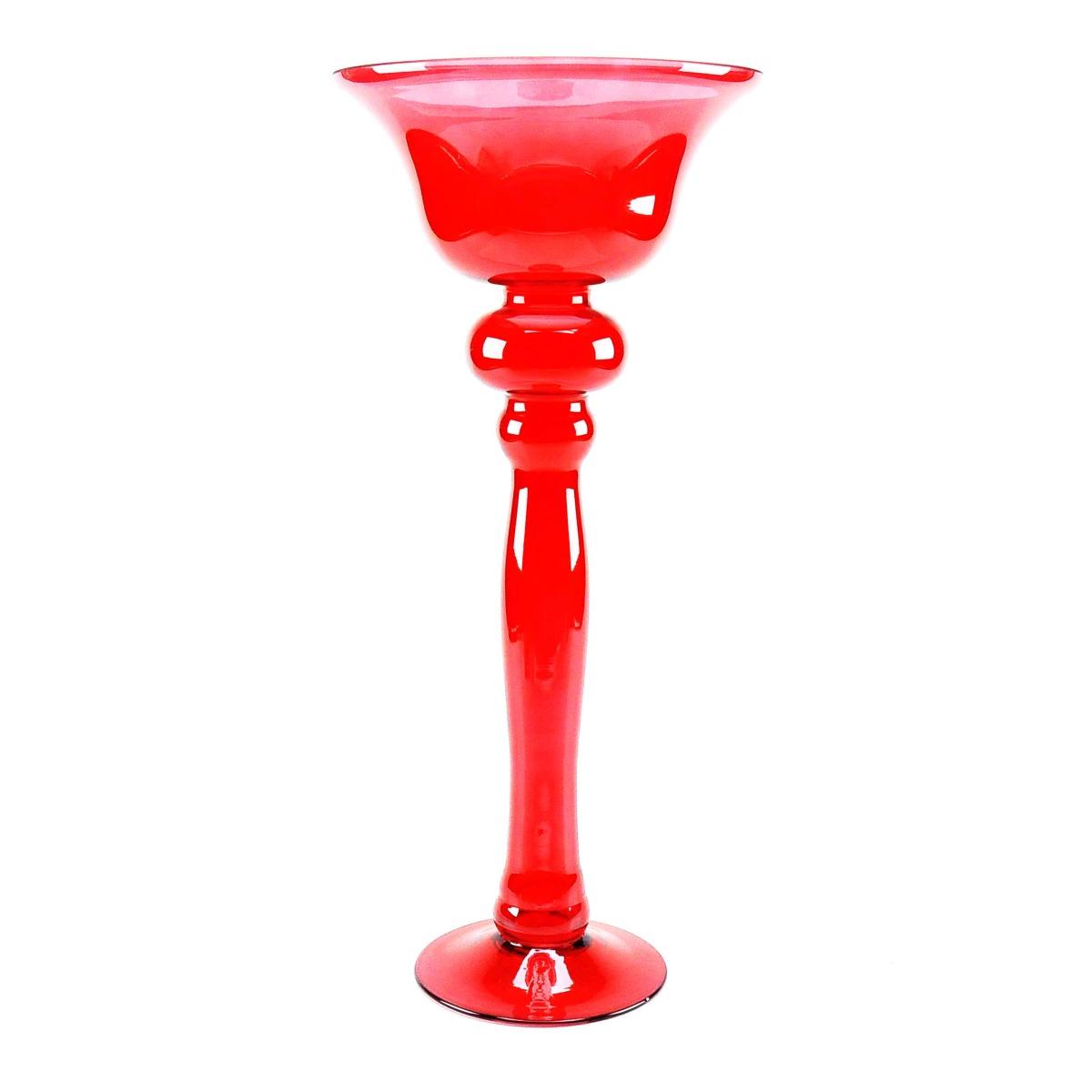 Vaso Natale Vetro Calice Rosso 25xh55 |M2 Store