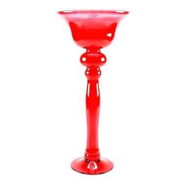 Vaso Natale Vetro Calice Rosso 25xh55 |M2 Store