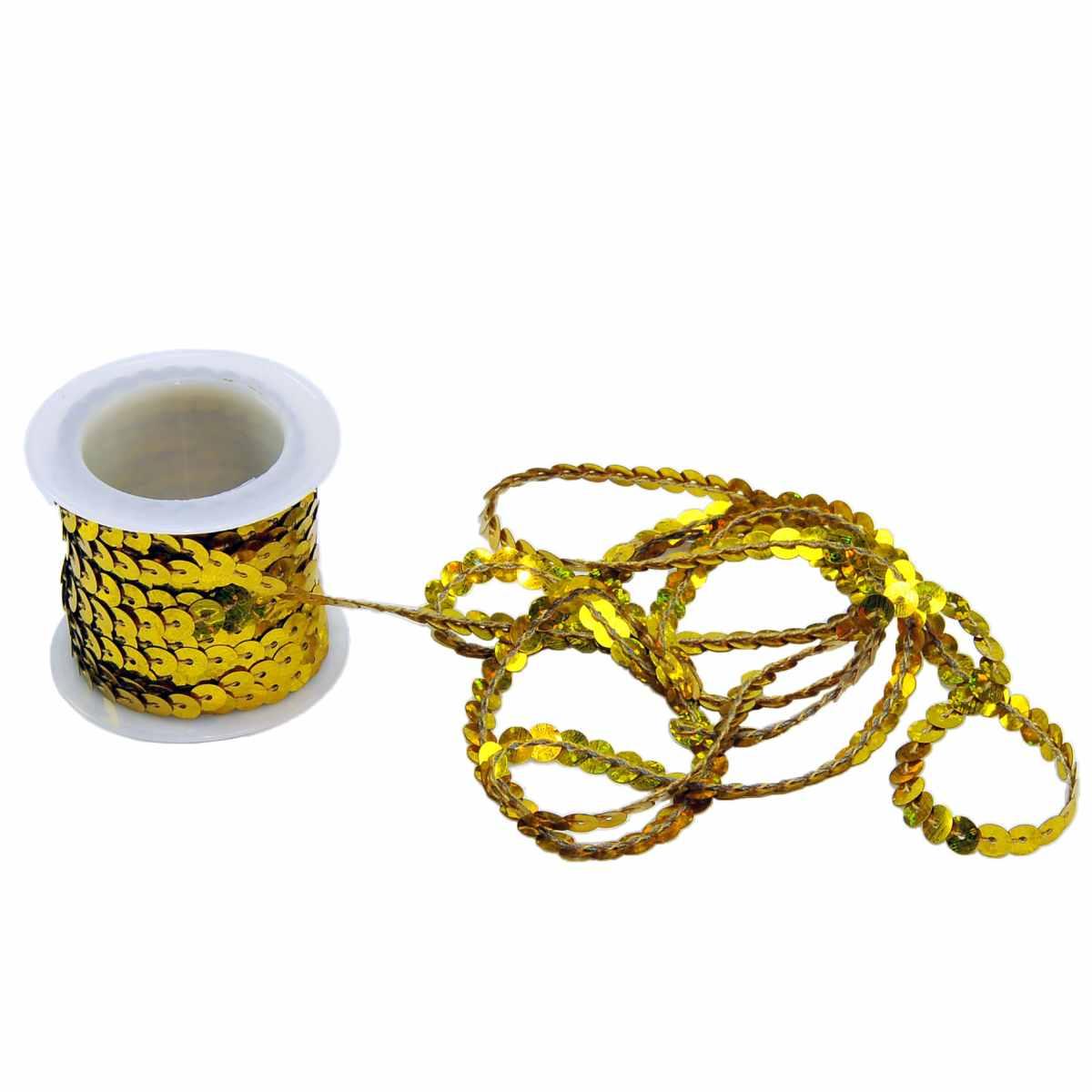 Nastro Cordoncino mt.5 Paillettes Oro
