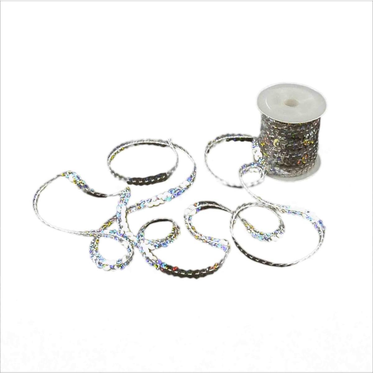 Nastro Cordoncino mt.5 Paillettes Argento |M2 Store