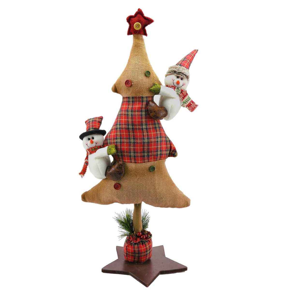 Albero Natale cm.68 in Tessuto Country con Pupazzi |M2 Store