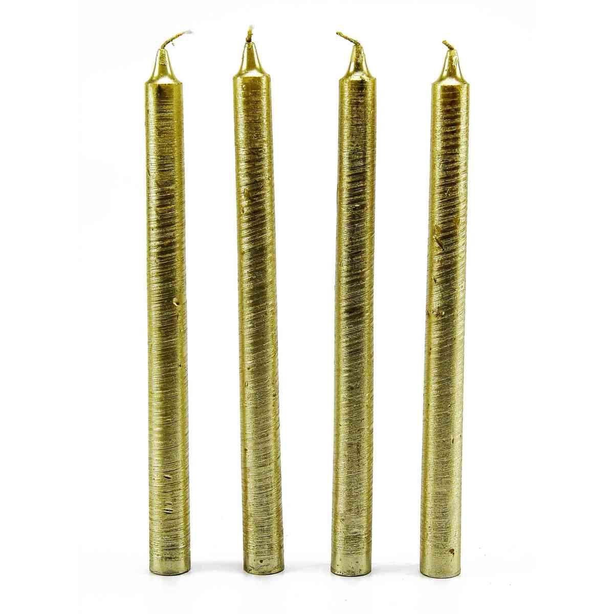 Candela cm.26 Oro Champagne Set pz.4 cm.Ø20mm |M2 Store
