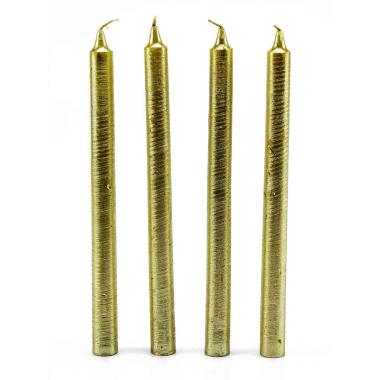 Candela cm.26 Oro Champagne Set pz.4 cm.Ø20mm |M2 Store