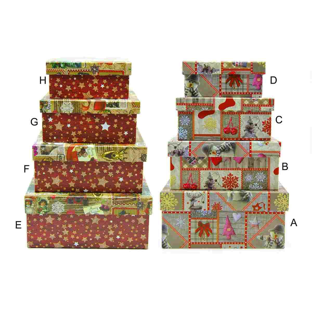 Scatola Natale Quadrata 4 Misure 2 Modelli |M2 Store