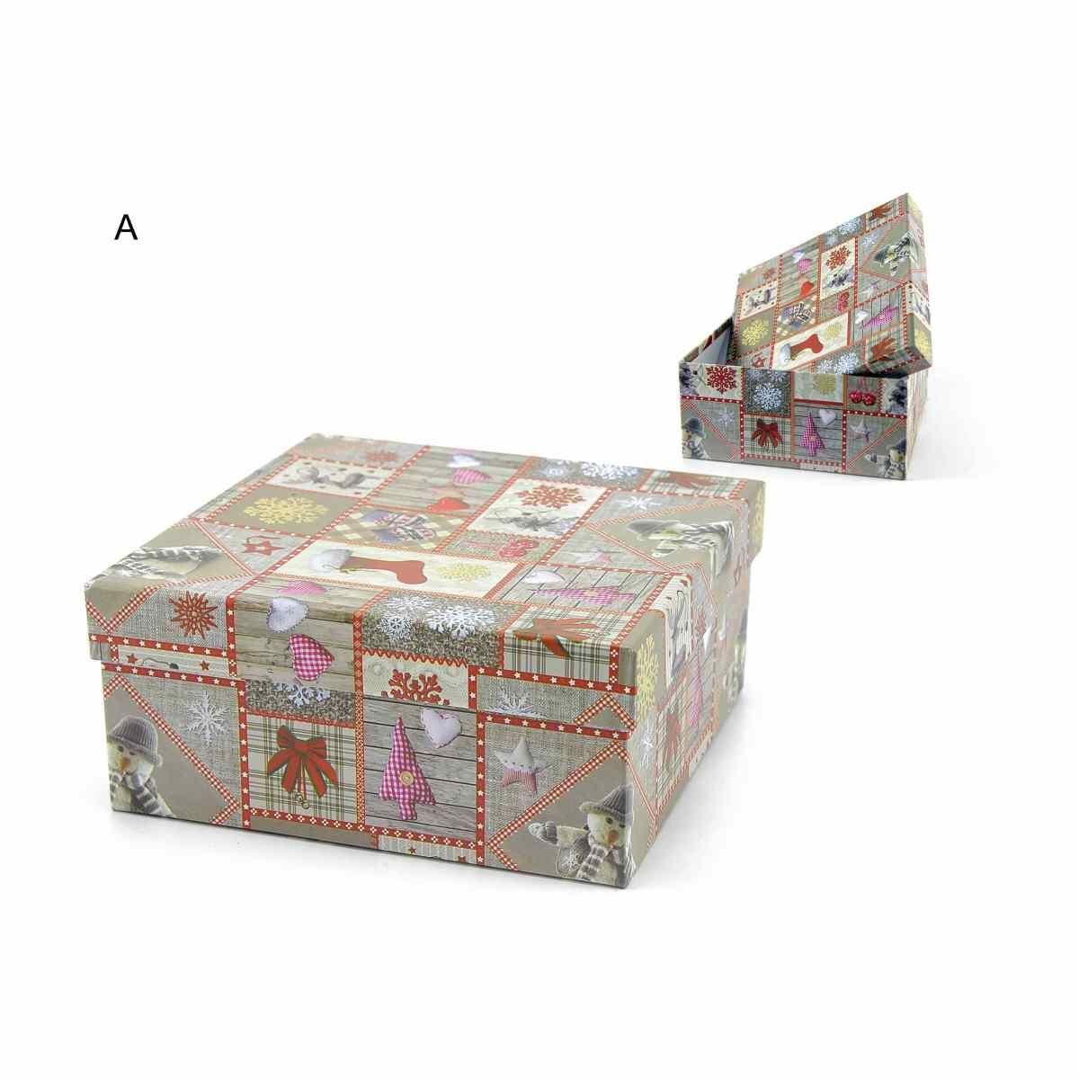 Scatola Natale Quadrata 4 Misure 2 Modelli |M2 Store