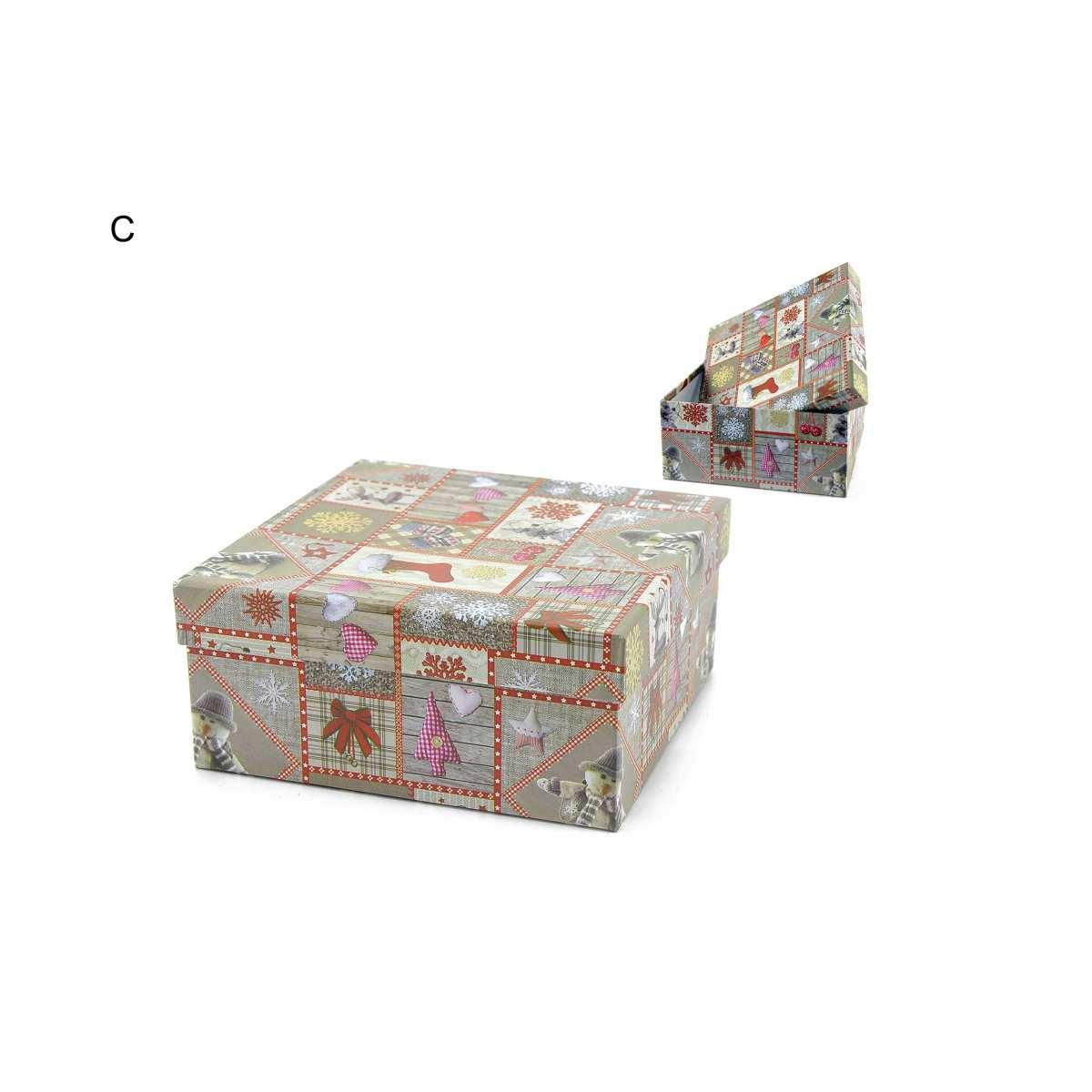 Scatola Natale Quadrata 4 Misure 2 Modelli |M2 Store