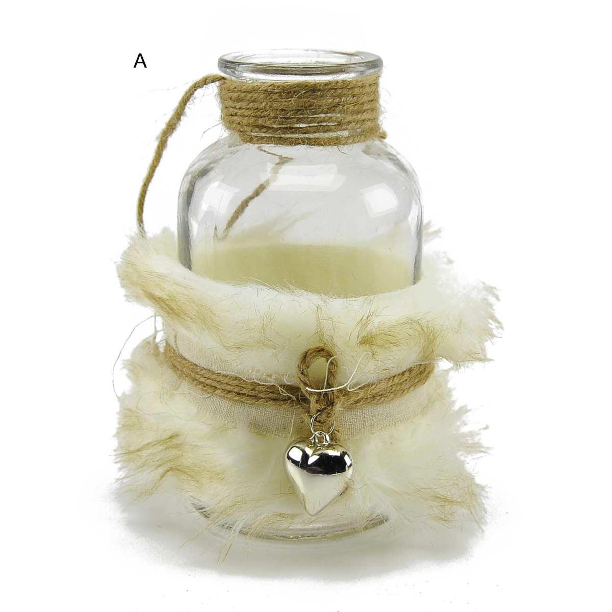 Portacandela Natale Vetro Bott. con Pell. 2 Modelli |M2 Store