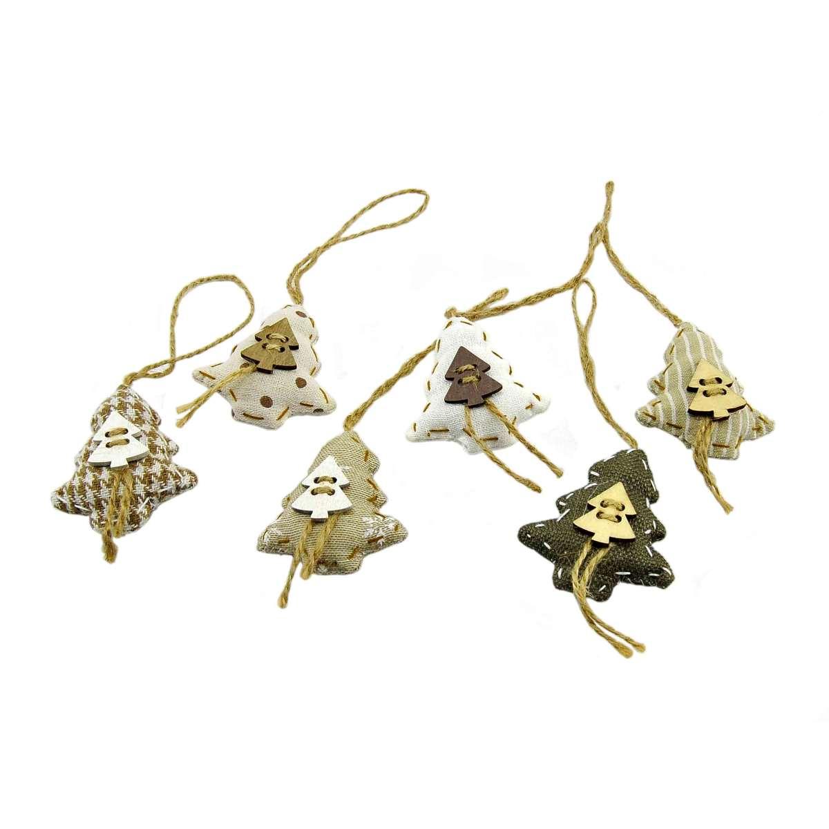 Decorazione Natalizia Albero in Tessuto Set da pz.6 cm.2xh7 |M2 Store