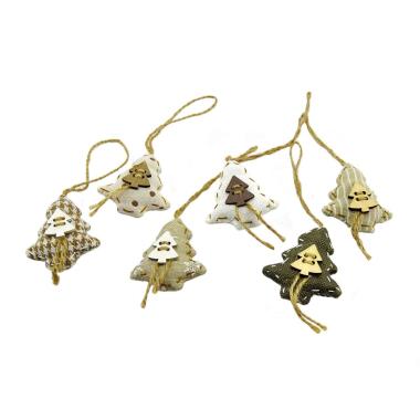 Decorazione Natalizia Albero in Tessuto Set da pz.6 cm.2xh7 |M2 Store