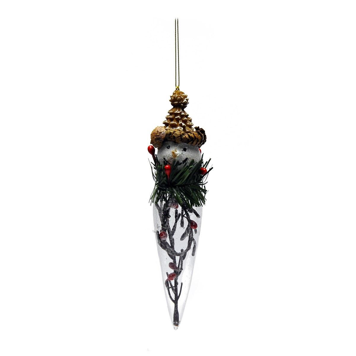 Decorazione Natalizia Pupazzo Neve Vetro cm.4xh20 |M2 Store