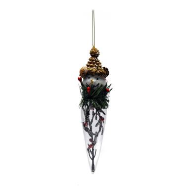 Decorazione Natalizia Pupazzo Neve Vetro cm.4xh20 |M2 Store