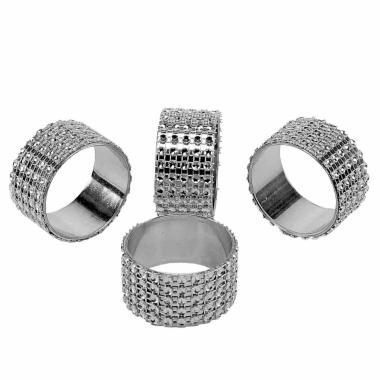 Porta Tovaglioli con Strass Argento Set pz.4 | M2 Store