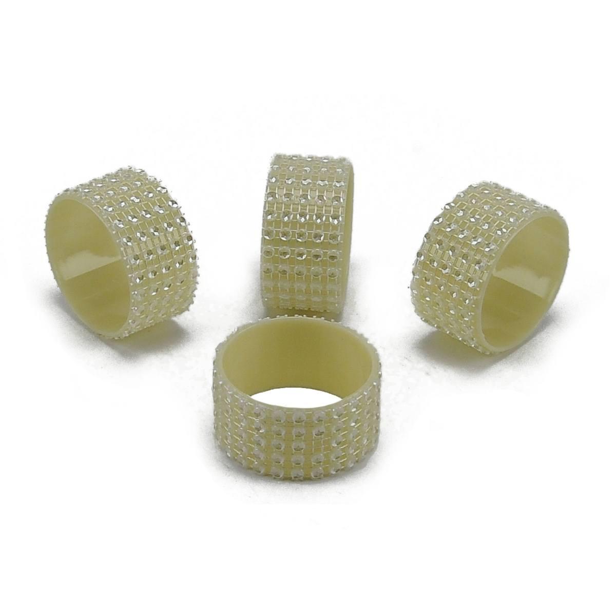 Portatovaglioli con Strass Bianchi Set pz.4 |M2 Store