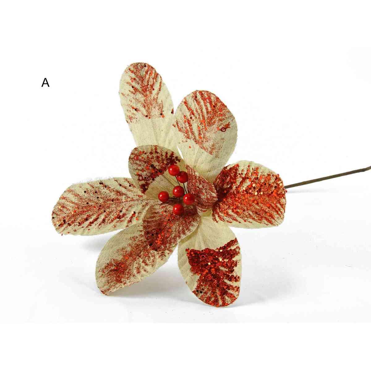 Fiore Natale in Tessuto cm.40x51 3 Colori |M2 Store