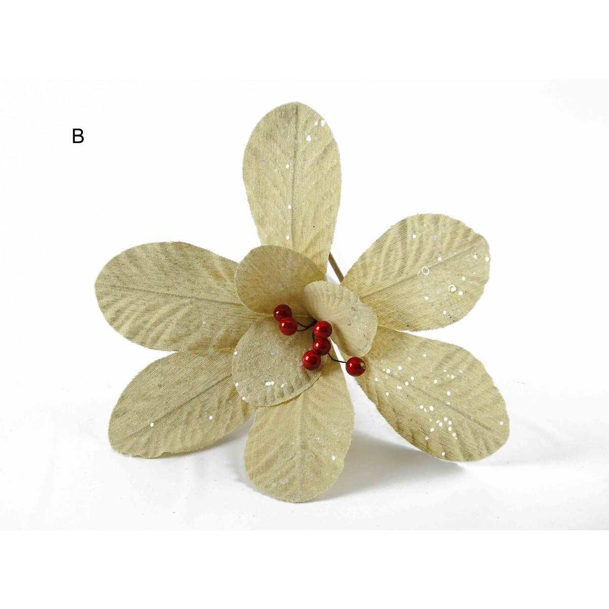 Fiore Natale in Tessuto cm.40x51 3 Colori |M2 Store