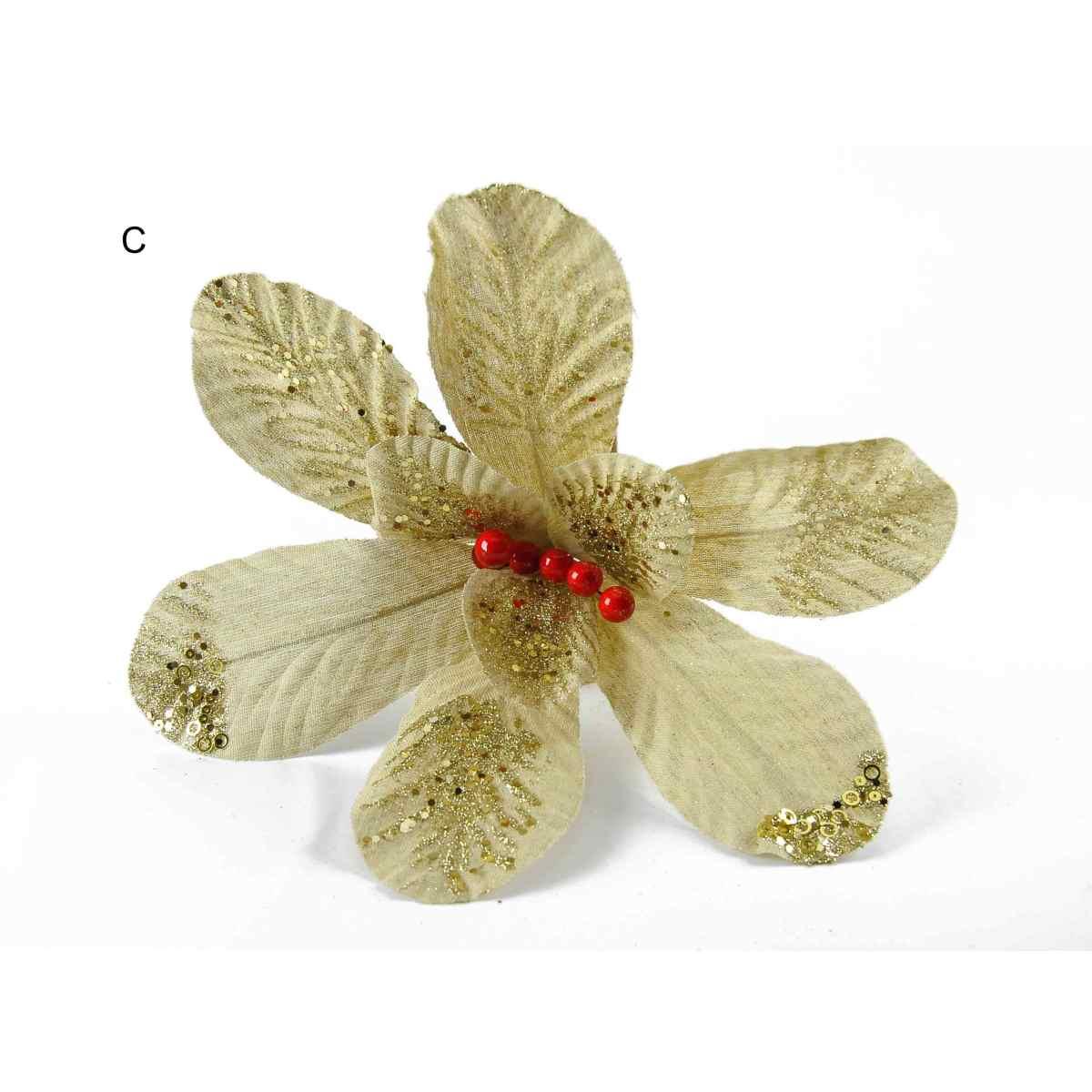 Fiore Natale in Tessuto cm.40x51 3 Colori |M2 Store