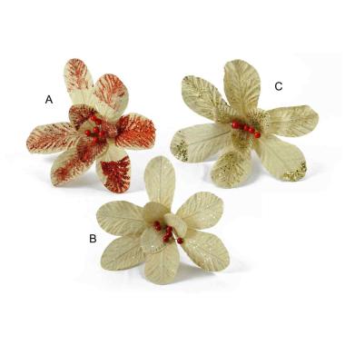 Fiore Natale in Tessuto cm.40x51 3 Colori |M2 Store