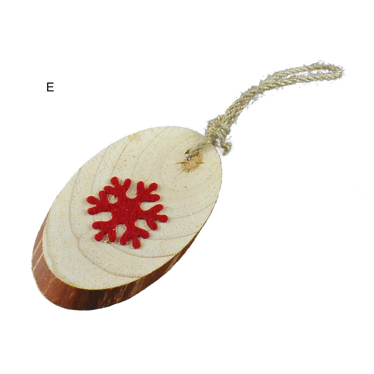 Decorazione Natalizia Legno Ovale 3 Modelli cm.h13 |M2 Store