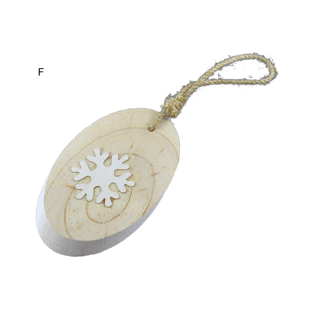 Decorazione Natalizia Legno Ovale 3 Modelli cm.h13 |M2 Store