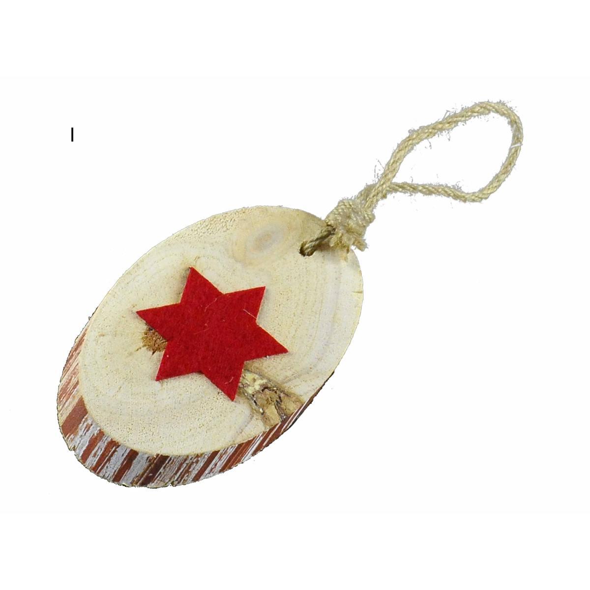 Decorazione Natalizia Legno Ovale 3 Modelli cm.h13 |M2 Store