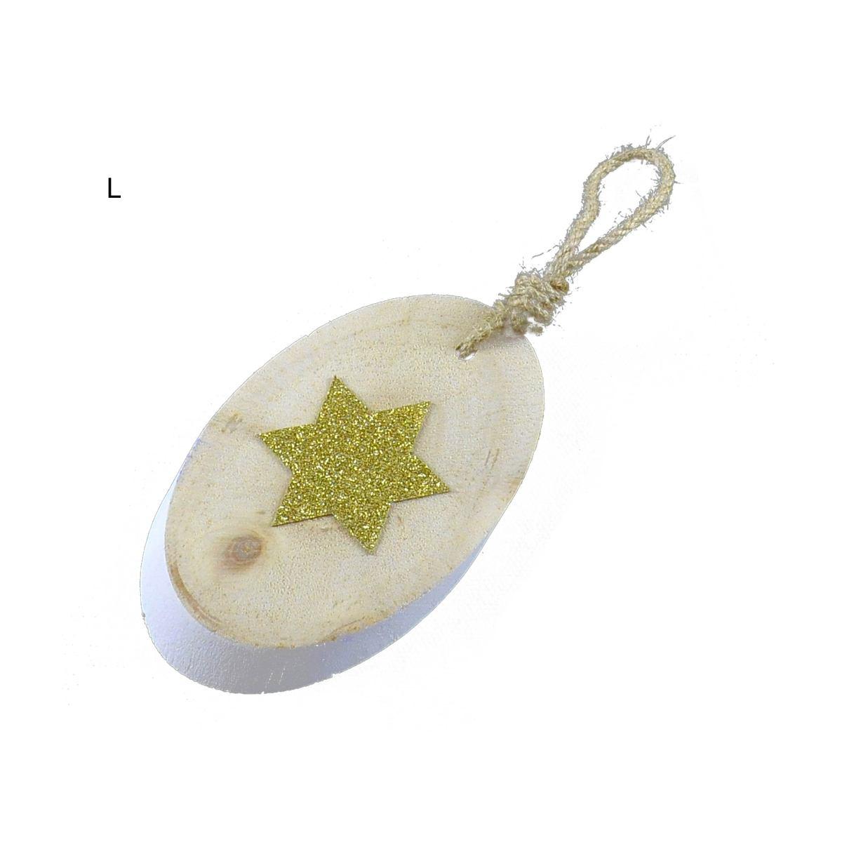 Decorazione Natalizia Legno Ovale 3 Modelli cm.h13 |M2 Store