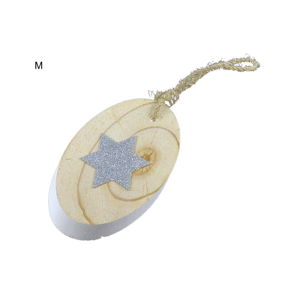 Decorazione Natalizia Legno Ovale 3 Modelli cm.h13 |M2 Store