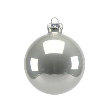 Pallina Natale Vetro cm.7 Argento Perlato Set pz.8 |Inge's Glass