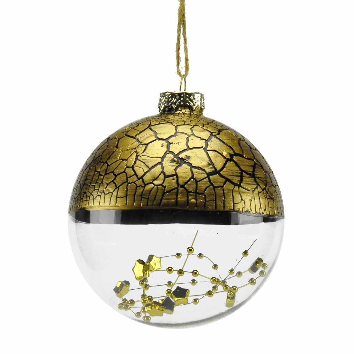 Pallina Natale Vetro cm.10 Trasp/Bronzo Sat. con Filo |M2 Store