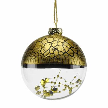 Pallina Natale Vetro cm.10 Trasp/Bronzo Sat. con Filo |M2 Store