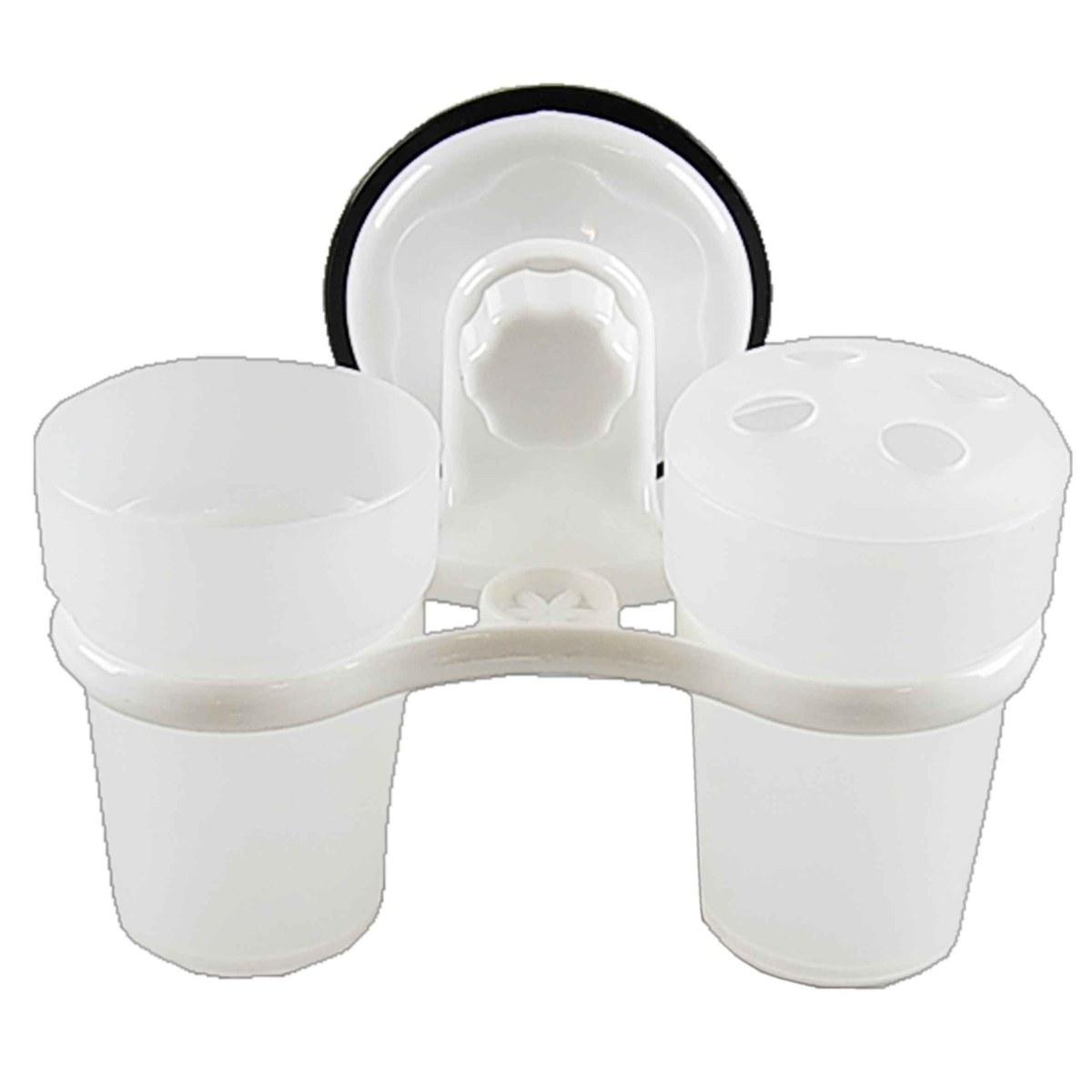 Porta Spazzolini Denti PVC Doppio con Ventosa | M2 Store