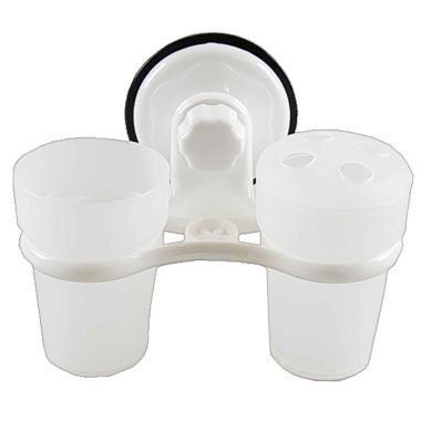 Porta Spazzolini Denti PVC Doppio con Ventosa | M2 Store