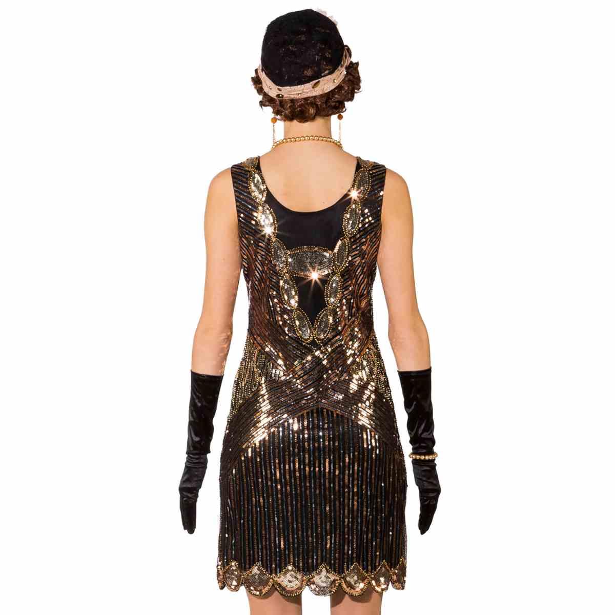 Costume Charleston Anni '20 Nero e Arancio |Orlob