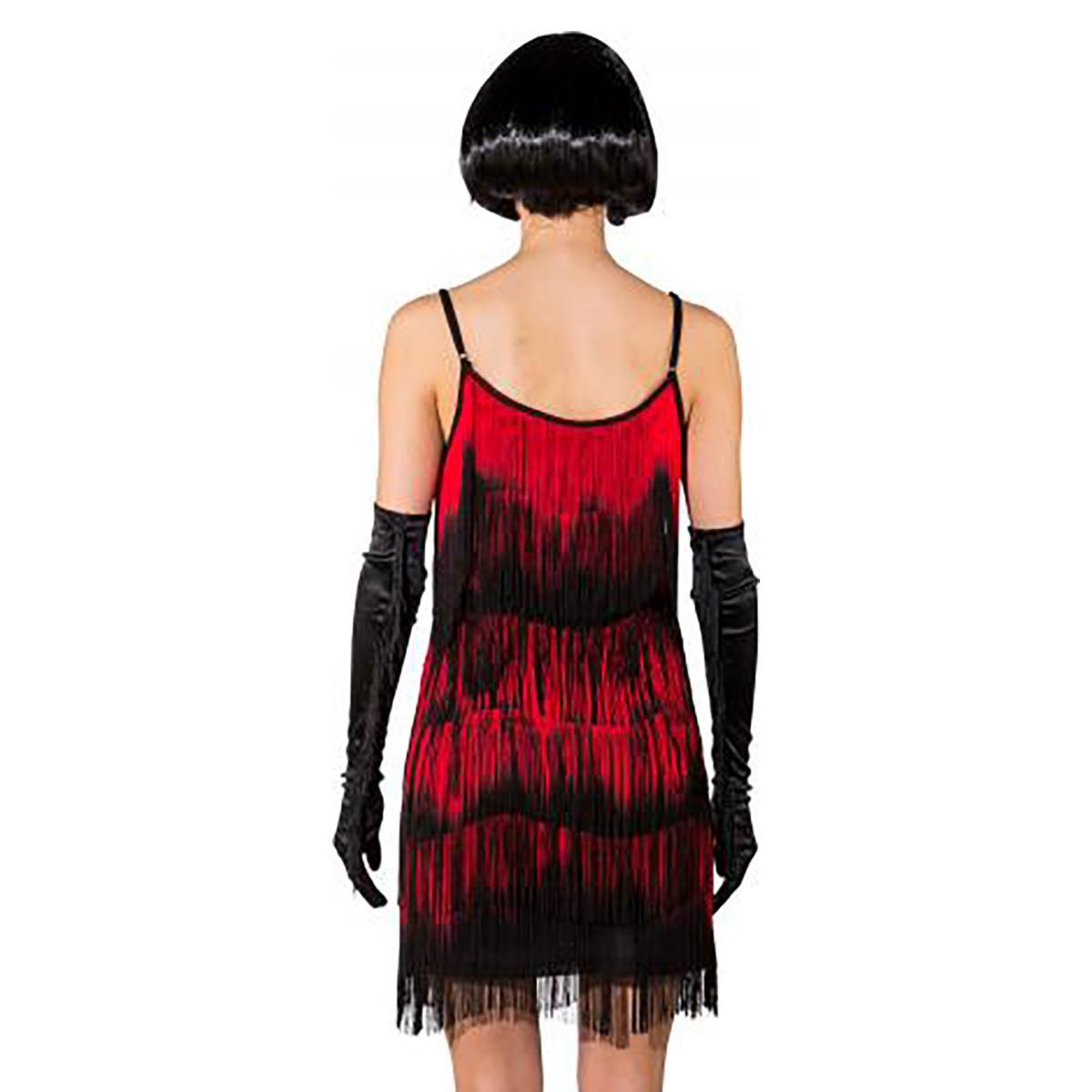 Costume Charleston Nero e Rosso con Frange |Orlob