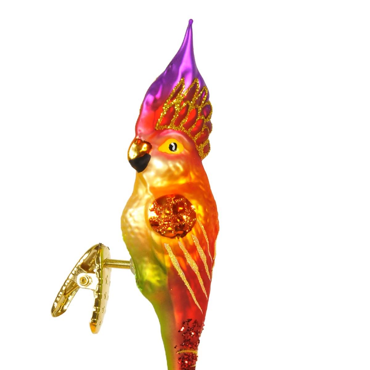 Pallina Natale Vetro Collezione cm.22 Pappagallo |Inge's Glass