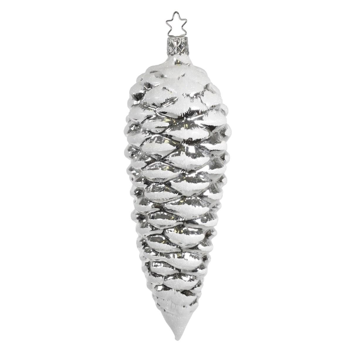 Pallina Natale Vetro Collezione cm.19 Pigna Argento |Inge's Glass