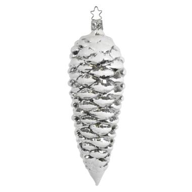 Pallina Natale Vetro Collezione cm.19 Pigna Argento |Inge's Glass