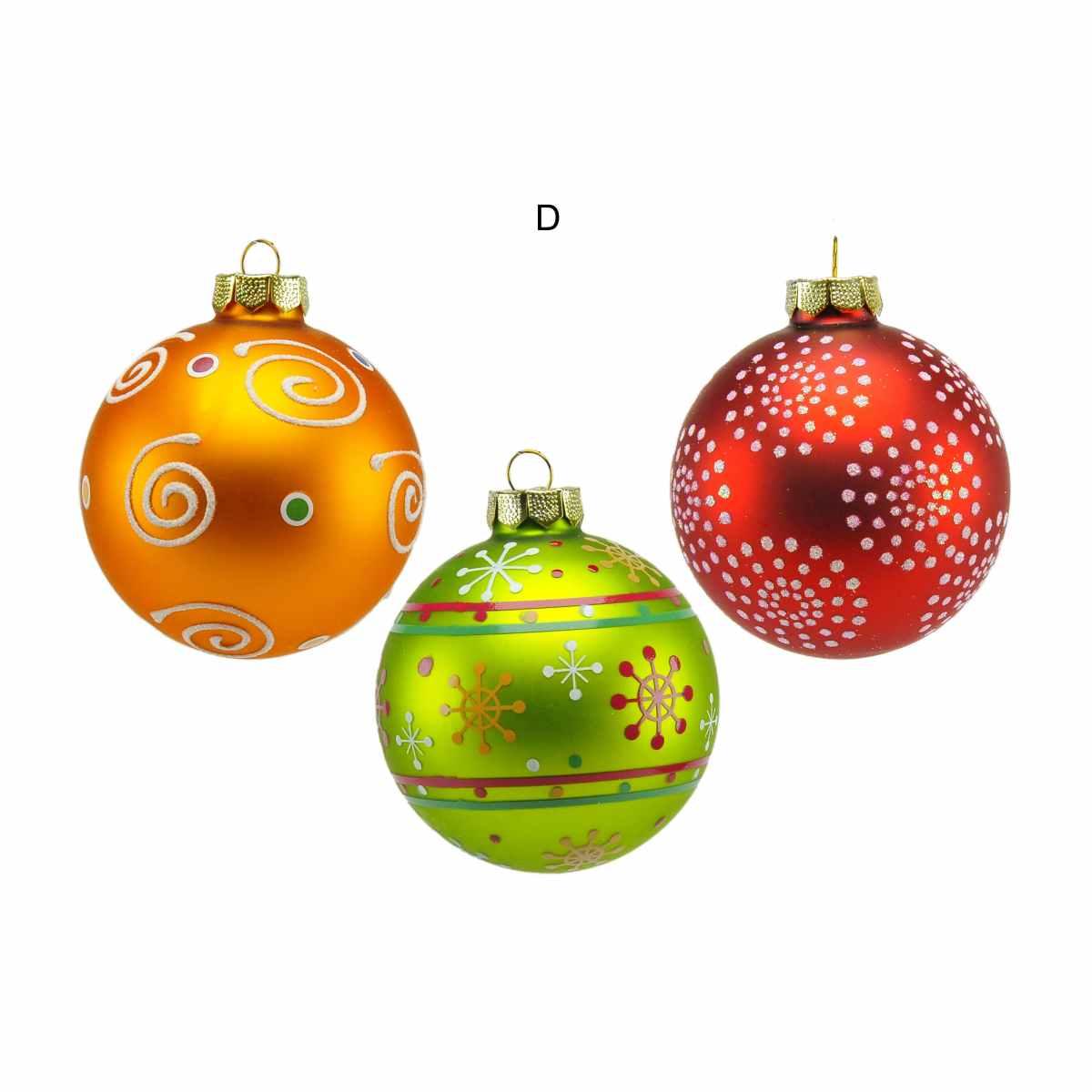 Pallina Natale Vetro Collezione cm.8 Multicolor Set pz.3 |M2 Store