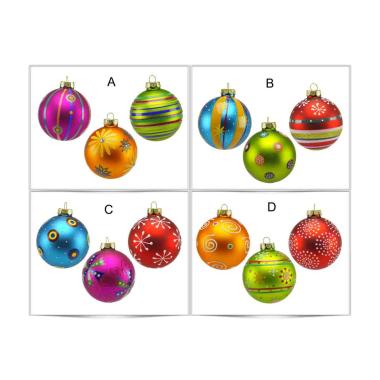 Pallina Natale Vetro Collezione cm.8 Multicolor Set pz.3 |M2 Store