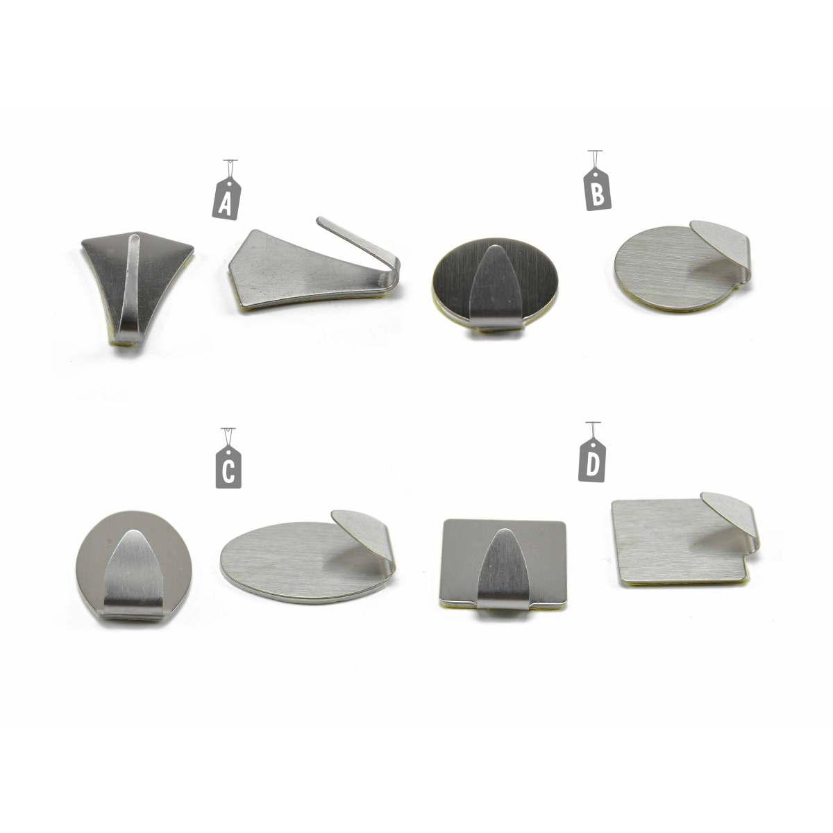 Gancidesivo Inox cm.3,5 Set pz.2 4 Mod. | M2 Store