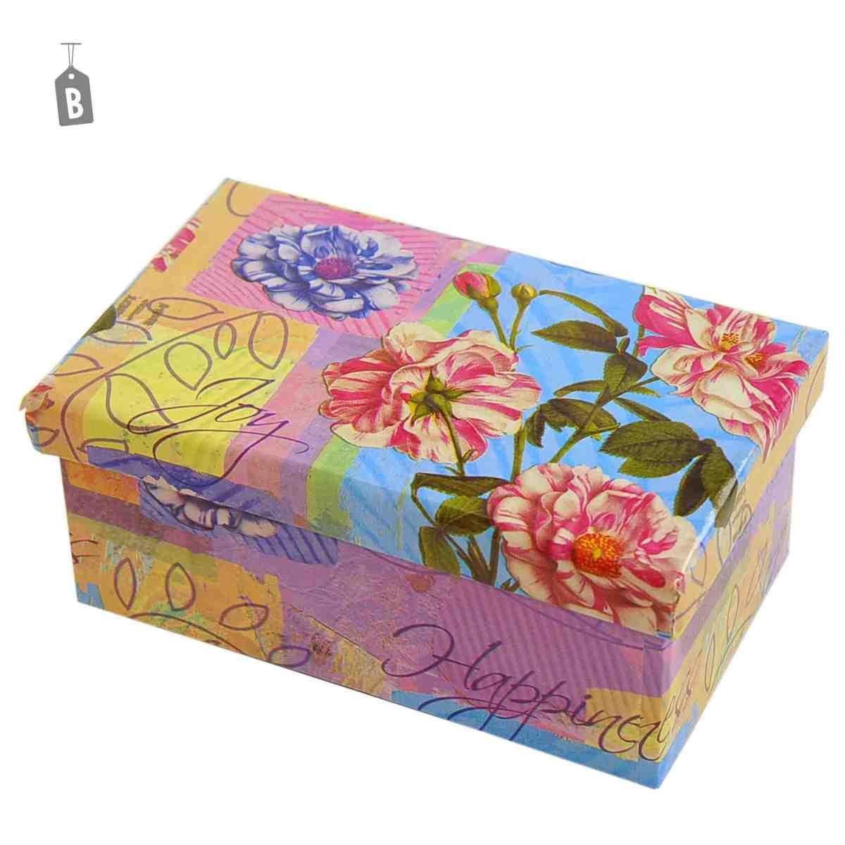 Scatola Cartone 02 Fiori Animali cm.14x8,5x6 4 Modelli Assortiti | M2 Store