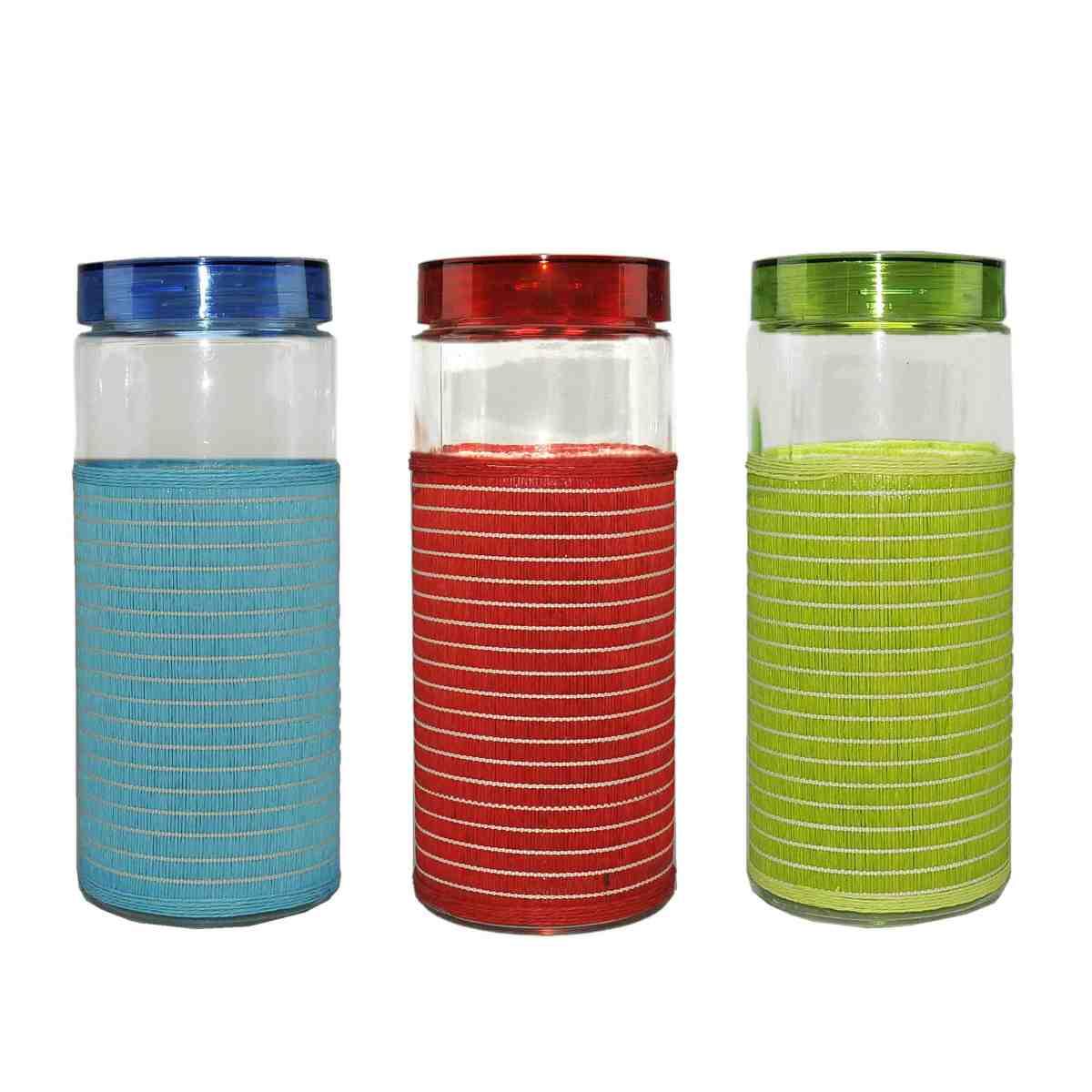 Barattolo Vetro Paglia Color cm.H28 6 Colori Assortiti | M2 Store