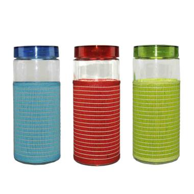 Barattolo Vetro Paglia Color cm.H28 6 Colori Assortiti | M2 Store