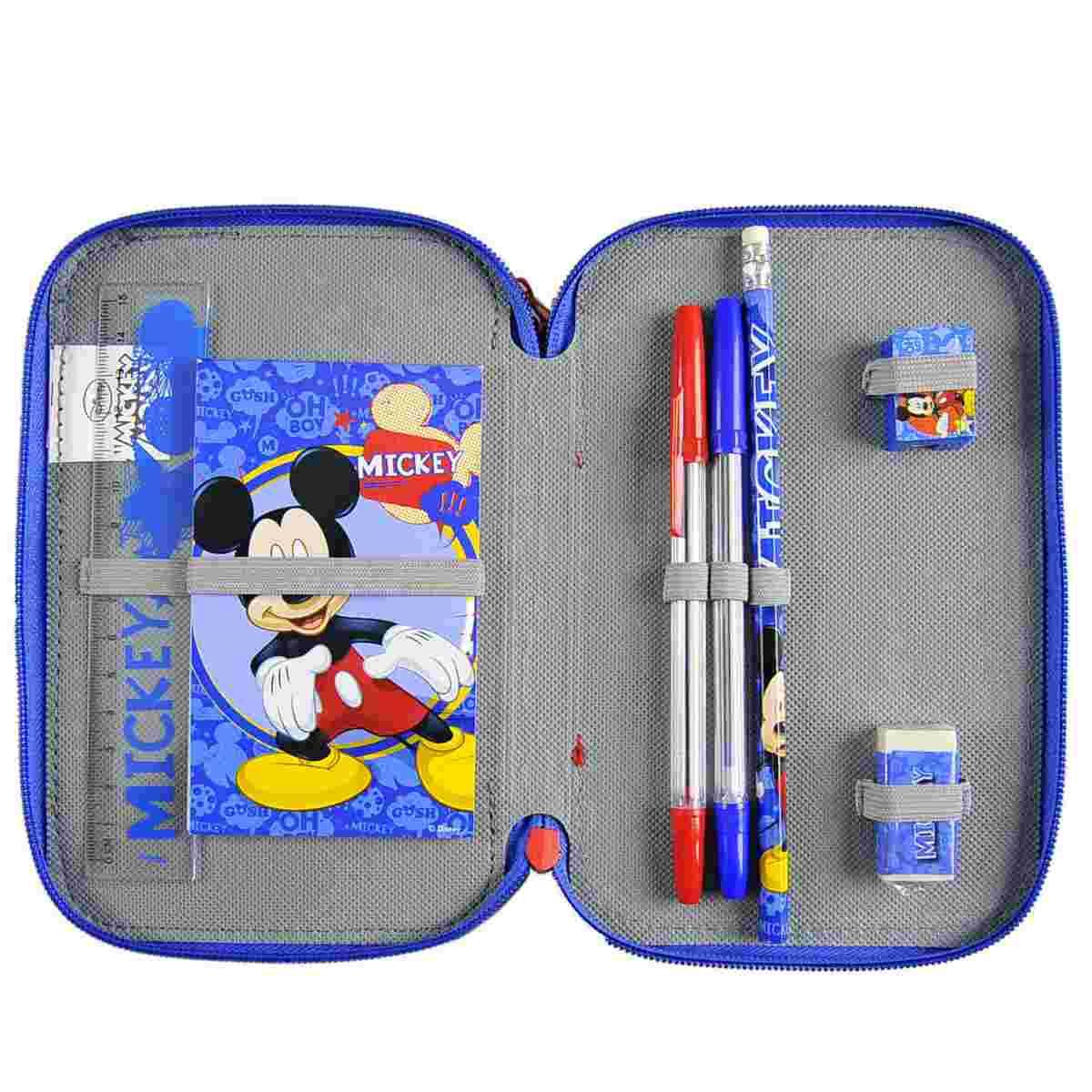 Astuccio Disney Mickey con Accessori 3 Zip |Disney