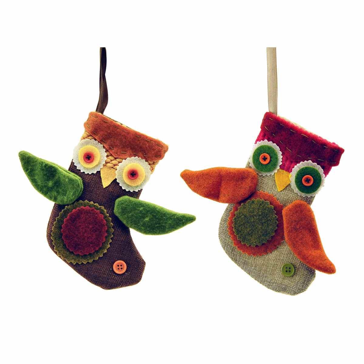 Decorazione Natalizia Calza Guf0 Stoffa cm.20 |Inge's Glass