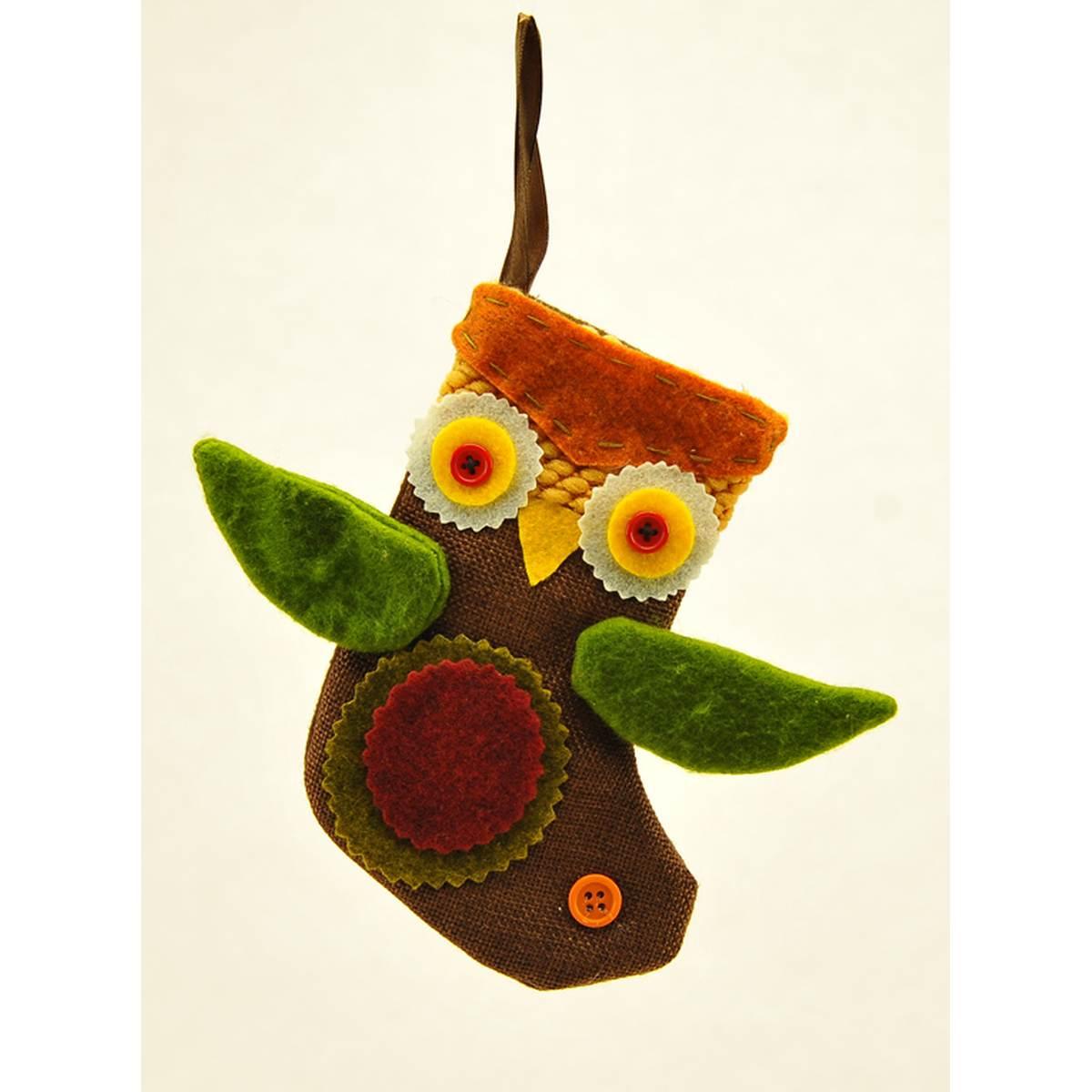 Decorazione Natalizia Calza Guf0 Stoffa cm.20 |Inge's Glass